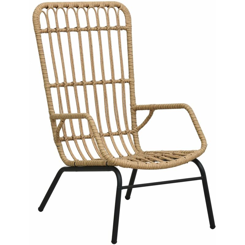 

Silla de jardín de ratán sintético marrón claro