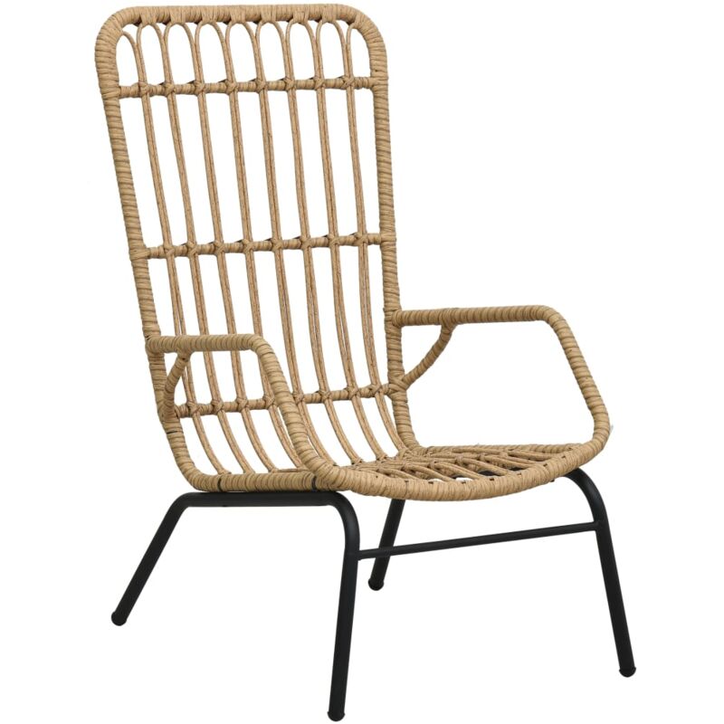 

vidaXL Silla de jardín de ratán sintético marrón claro - Marrón