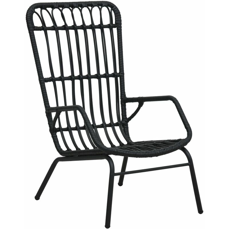 

Silla de jardín de ratán sintético negro
