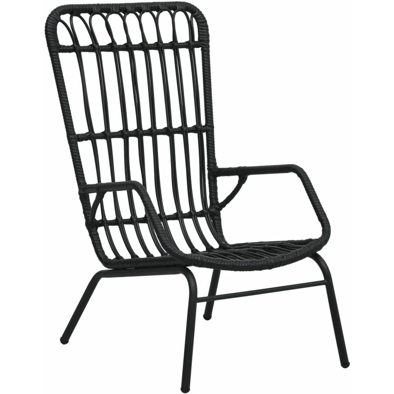 

Silla de jardin de ratan sintetico negro