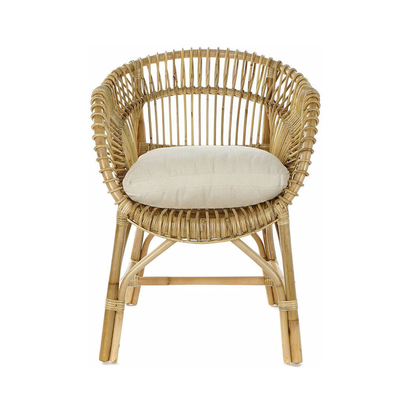 

Silla de Jardín DKD Home Decor Blanco Algodón Ratán (64 x 70 x 85 cm)
