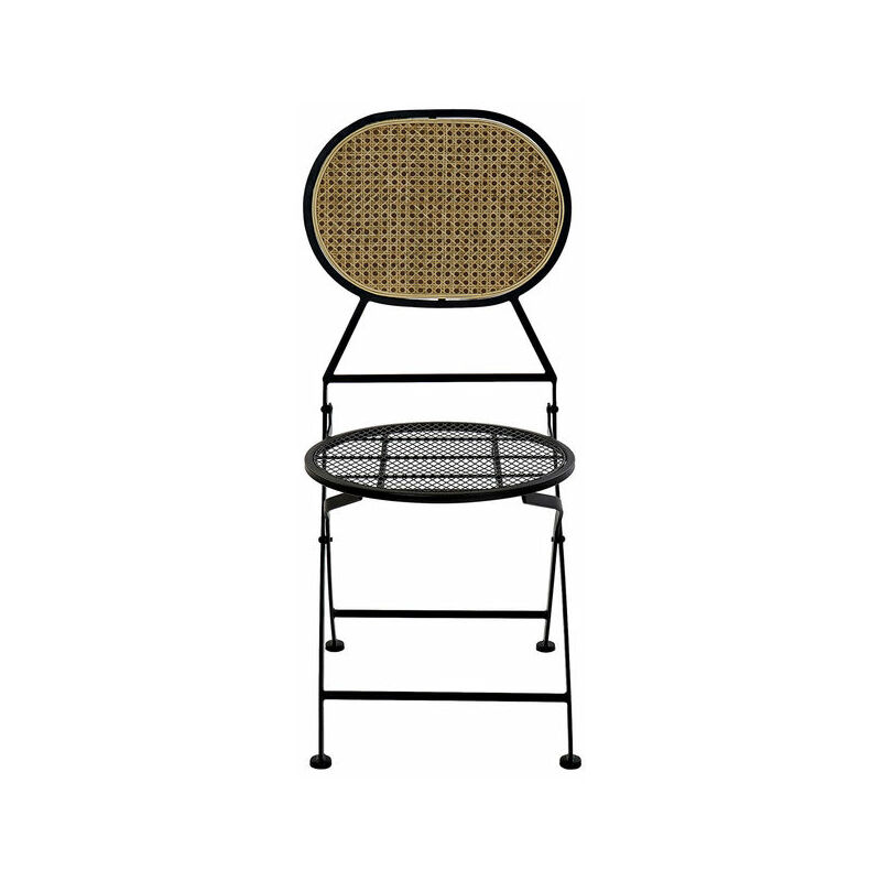 

Silla de Jardín DKD Home Decor Negro Metal Ratán Madera MDF (42 x 50 x 92 cm)