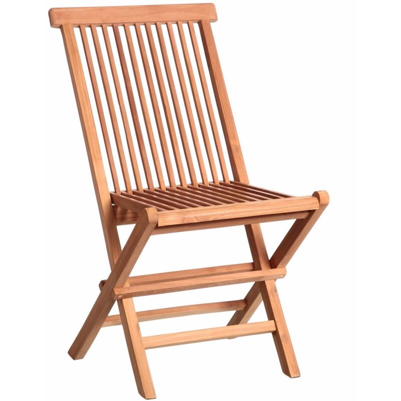 

Silla de jardín Kayla plegable de teca marrón nórdica de 46x56x90 cm