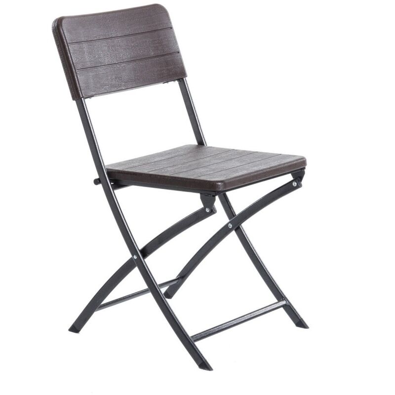 

Lolahome - Silla de jardín Logic plegable de acero y rattán sintético marrón de 44x55x80 cm