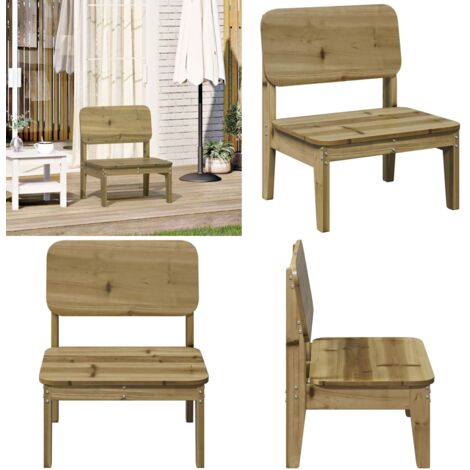 Silla de jardín madera de pino impregnada 60x52,5x72 cm - Madera de pino - Silla de jardín impermeable