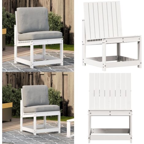 Silla de jardín madera maciza de pino blanco 50,5x55x77 cm - Madera de pino - Silla de jardín de madera
