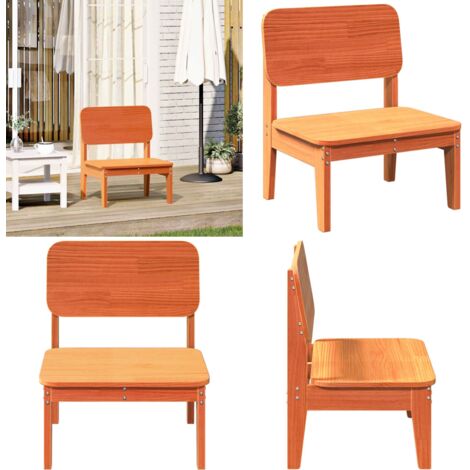 Silla de jardín madera maciza de pino marrón cera 60x52,5x72 cm - Madera maciza - Pino