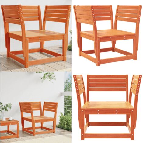 Silla de jardín madera madera maciza de pino marrón cera - Madera maciza - Pino