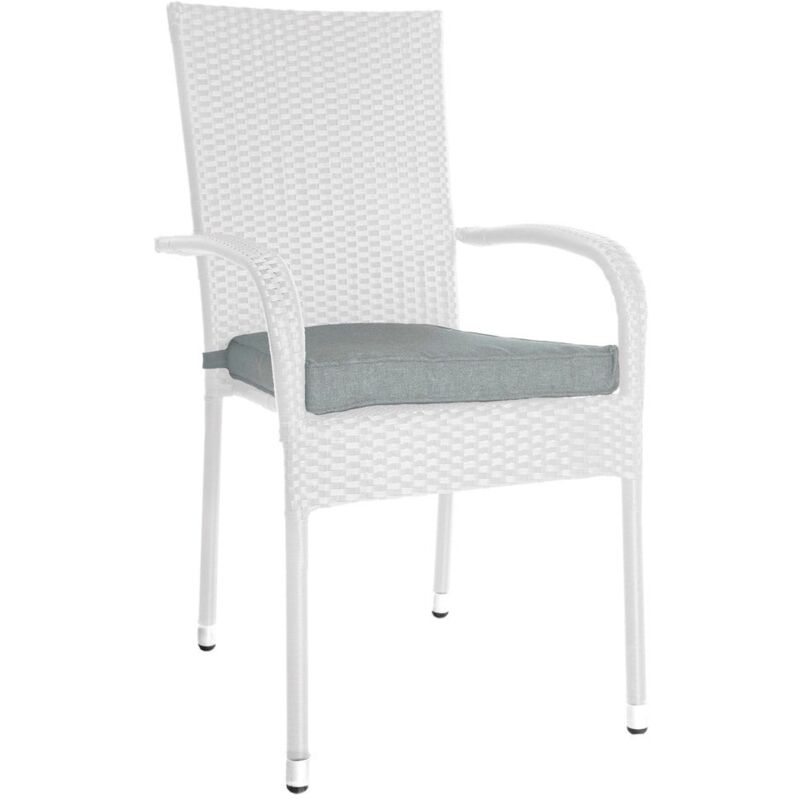 

Lolahome - Silla de jardín Marlene apilable de rattán sintético blancode 55x66x94 cm