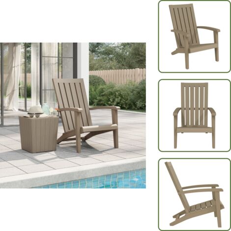 Silla de jardín marrón claro - vidaXL Silla de jardín Adirondack polipropileno marrón claro - Silla de jardín exterior