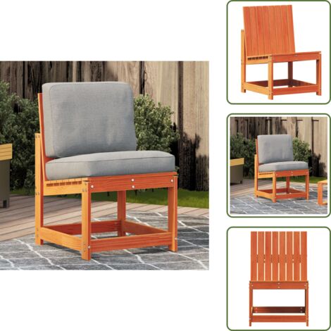 Silla de jardín marrón - vidaXL Silla de jardín madera maciza de pino marrón cera 50,5x55x77 cm - Silla de jardín exterior