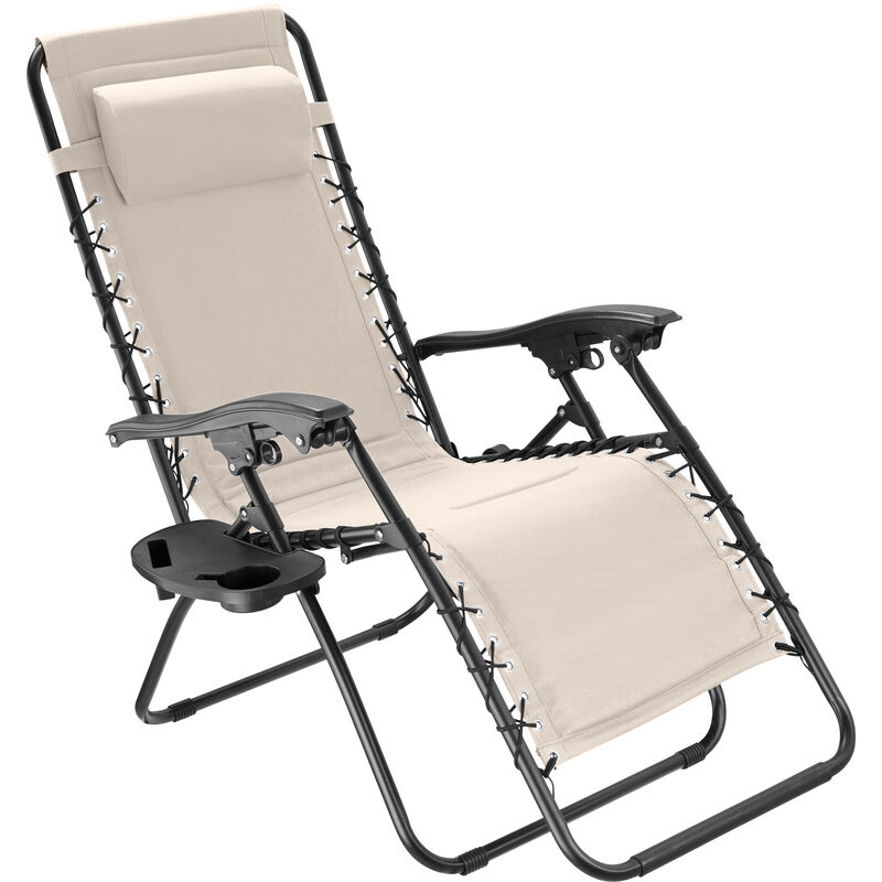 

Tectake - Silla de jardín Matteo - mueble de terraza plegable, silla con estructura de acero y lona de poliéster, asiento ajustable con reposacabezas