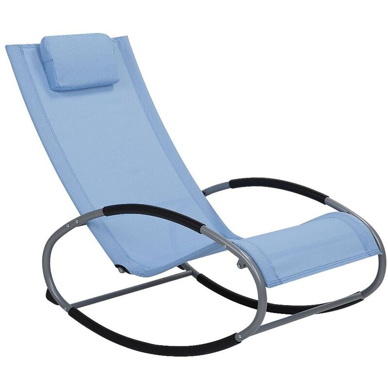 

Silla de jardín mecedora azul oscuro CAMPO