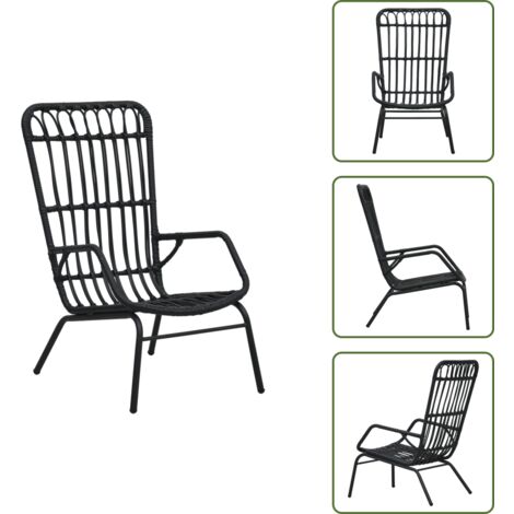 Silla de jardín negra - vidaXL Silla de jardín de ratán sintético negro - Silla de jardín resistente