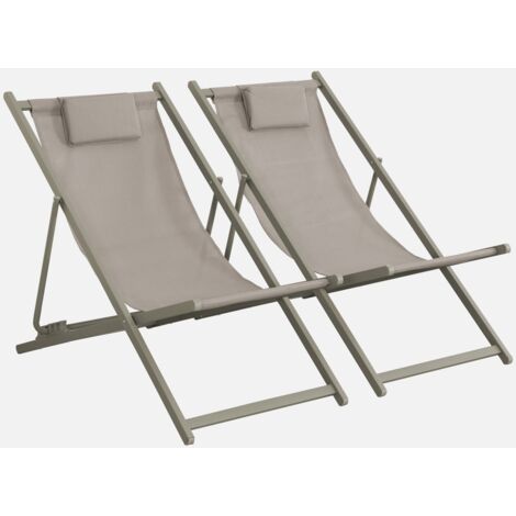Silla de jardín plegable con cojín, set de 2
