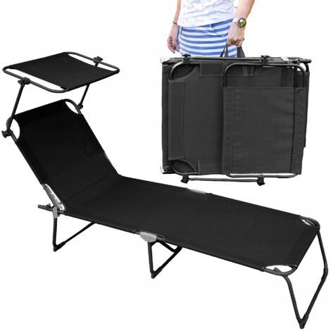 SILLA DE JARDÍN PLEGABLE CON TECHO SILLA DE PLAYA DE ACERO GRIS