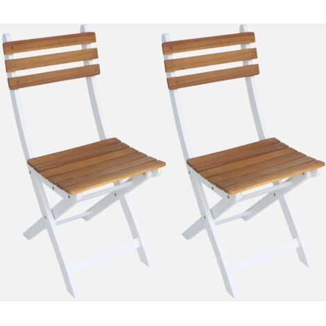 Silla de jardín plegable de madera de acacia (lote de 2)