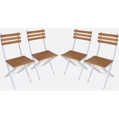 Silla de jardín plegable madera de acacia, set de 4