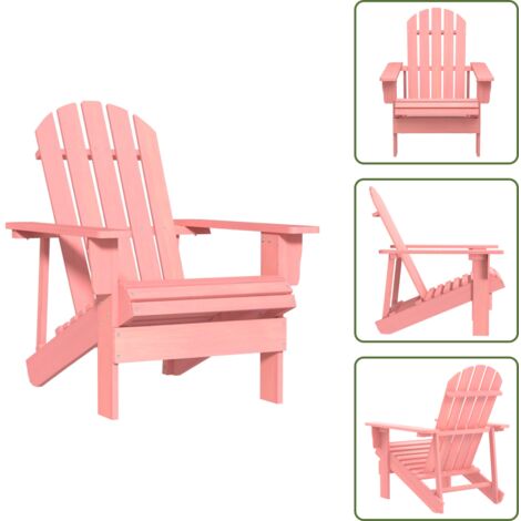 Silla de jardín rosa - vidaXL Silla de jardín Adirondack madera maciza de abeto rosa - Silla de exterior