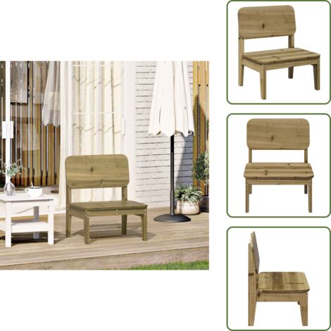 Silla de jardín rústica - vidaXL Silla de jardín madera de pino impregnada 60x52,5x72 cm - Silla de jardín exterior