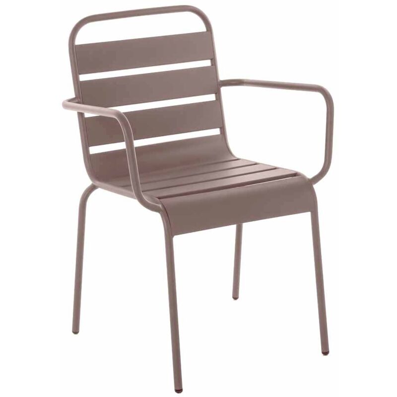 

Lolahome - Silla de jardín Vega apilable de acero marrón de 82x55x55 cm