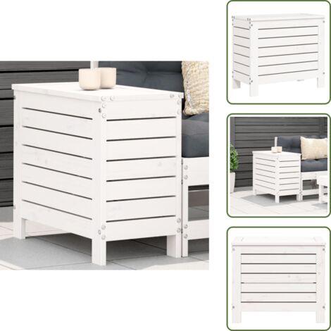 Silla de jardín - vidaXL Taburete de jardín madera maciza de pino blanco 62x31,5x52 cm - Asiento de jardín