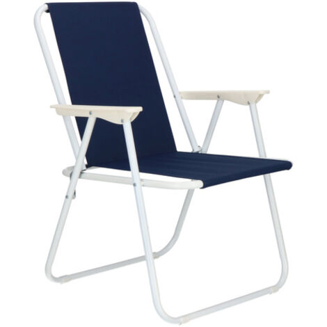 Silla de Jardín y Playa Reclinable Azul Oscuro
