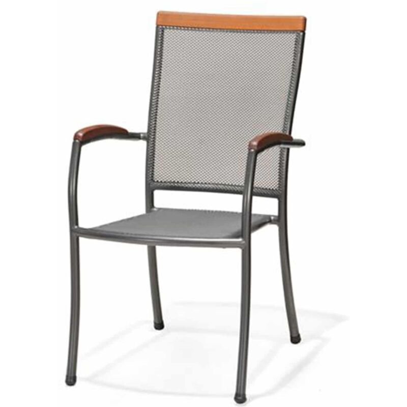 

Silla de Jardín Chillvert Nápoles Acero y Madera 66,70x54,50x96,10 cm Gris