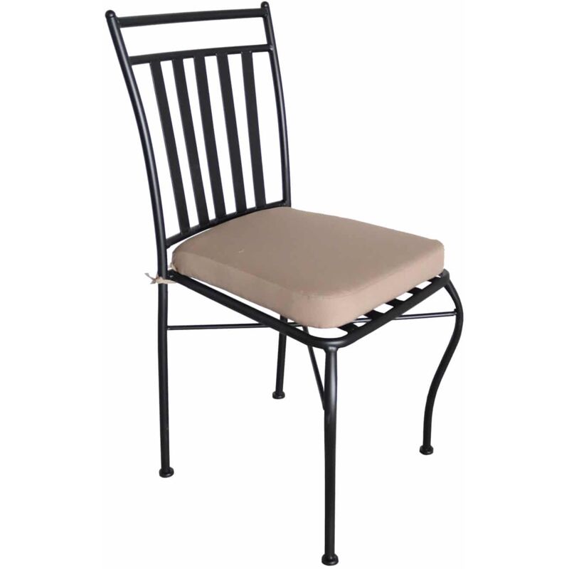 

Silla de Jardín Chillvert Tivoli Acero 40,5x50,5x89 cm Apilable Negra con Cojín