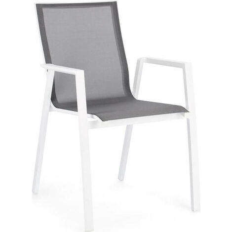 Silla De Krion Blanco Con Reposabrazos De Aluminio