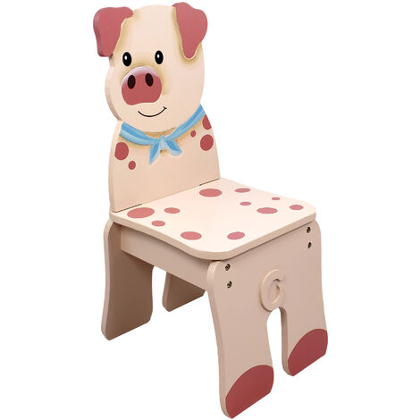 Silla de madera con forma de cerdo Fantasy Fields (sin mesa) TD-11324A2-P