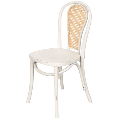 Silla de madera con respaldo de paja de Viena Silla de bistró vintage para cocina, comedor, bar, restaurante Sillas rústicas
