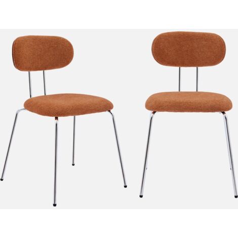 Silla de madera curvada teñida de nogal y tejido repelente al agua , set de 2