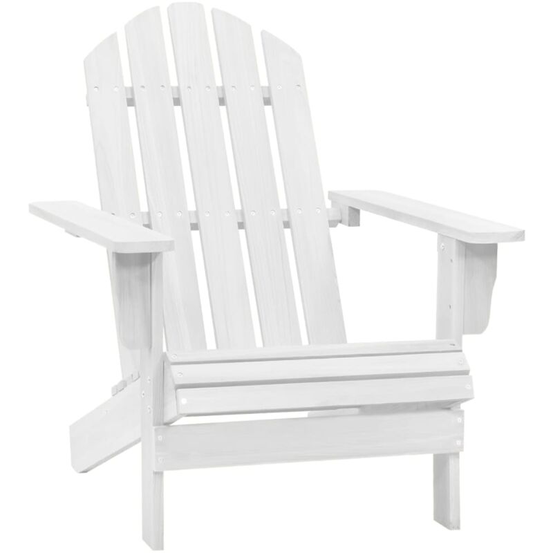

vidaXL Silla de jardín de madera blanca - Blanco