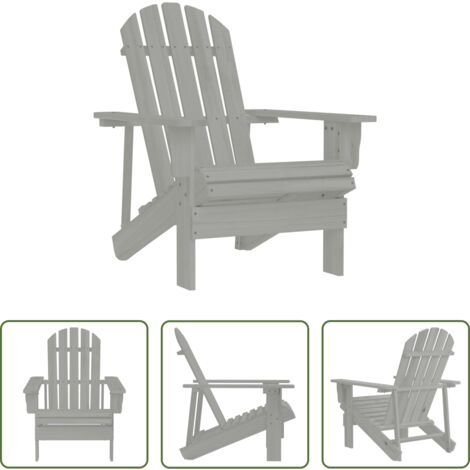 Silla de madera -  Silla de jardín de madera gris