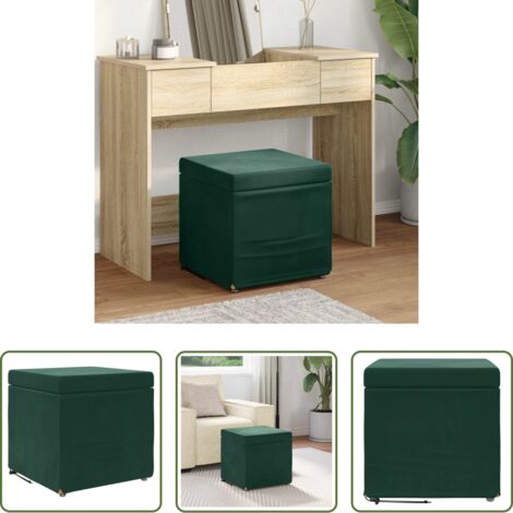 Silla de madera -  Taburete Verde oscuro Terciopelo y Madera Fabricada