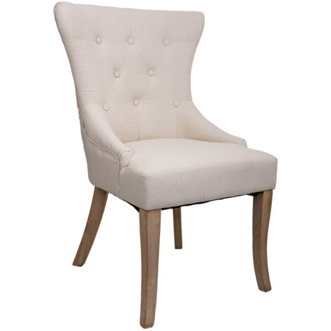 Silla de madera tapizada color crema 52x45x50/97