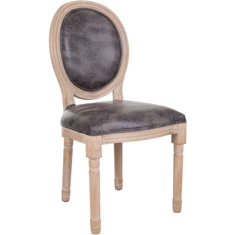 Silla de madera tapizada gris 48x46x48/96