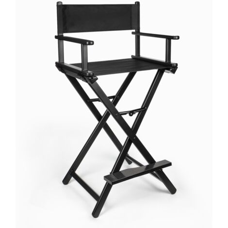 BODYLINE HEALTH AND MASSAGE Silla de maquillaje taburete de director profesional plegable negro Steven