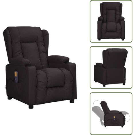 Silla de masaje con reposapiés - vidaXL Sillón de masaje de cuero sintético negro - Silla de masaje con respaldo ajustable