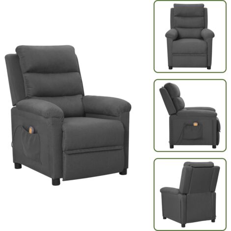 Silla de masaje de tela - vidaXL Sillón de masaje de tela gris oscuro - Silla de masaje con 6 puntos