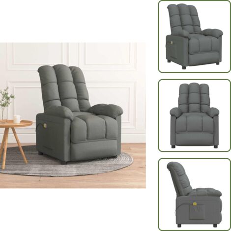 Silla de masaje de tela - vidaXL Sillón de masaje de tela gris oscuro - Silla de masaje manual
