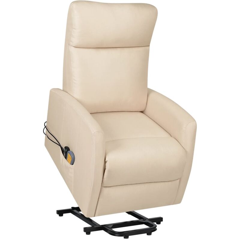

Silla de masaje reclinable de pie de tela crema
