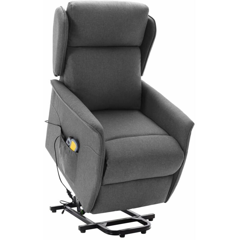 

Happyshopping - Silla de masaje reclinable de pie de tela gris claro