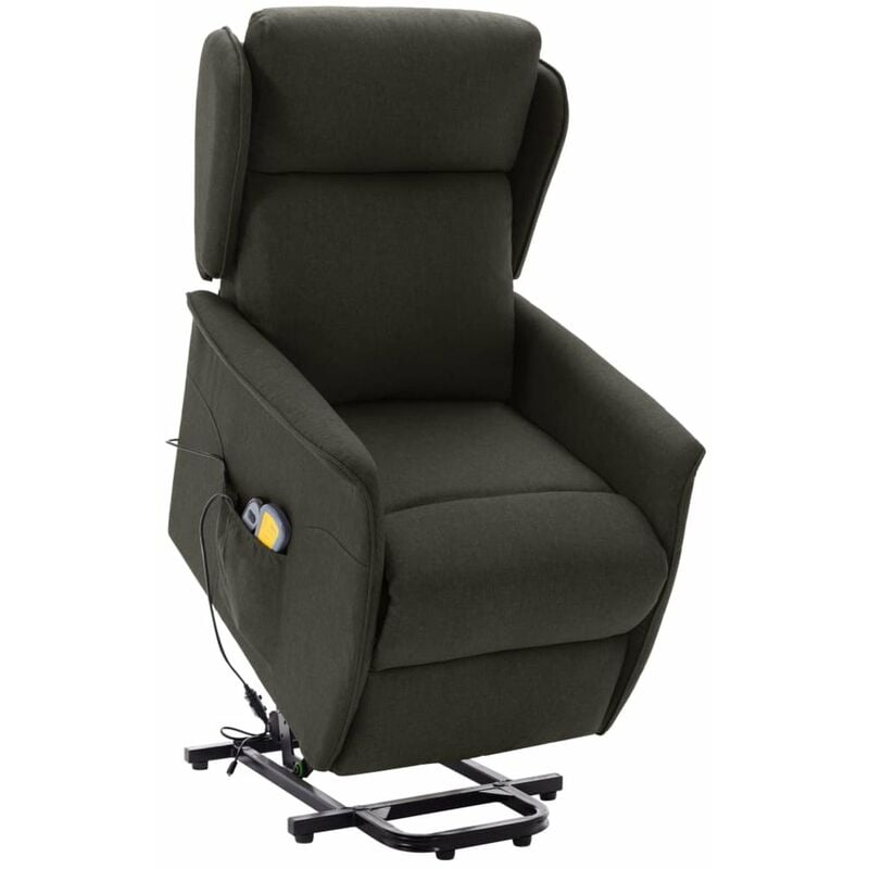 

Happyshopping - Silla de masaje reclinable de pie de tela gris taupe
