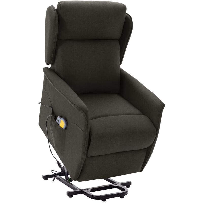 

Silla de masaje reclinable de pie de tela gris taupe