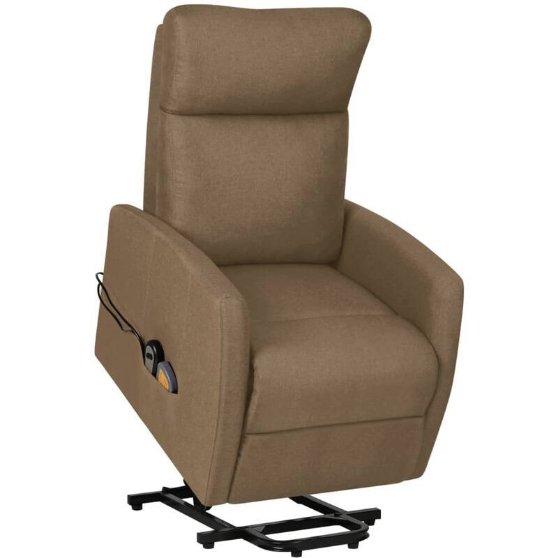 

Silla de masaje reclinable de pie de tela gris taupe