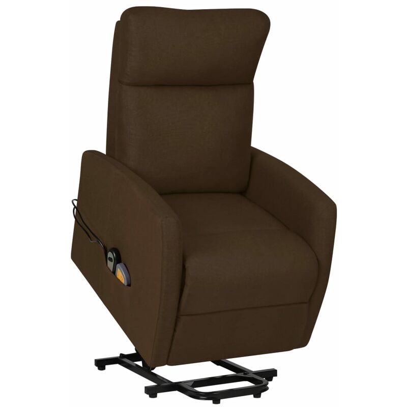 

Silla de masaje reclinable de pie de tela marrón oscuro