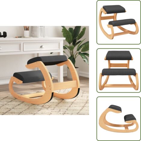 Silla de meditación - vidaXL Taburete rodillas madera contrachapada abedul negro 55x84x55 cm - Silla de oficina