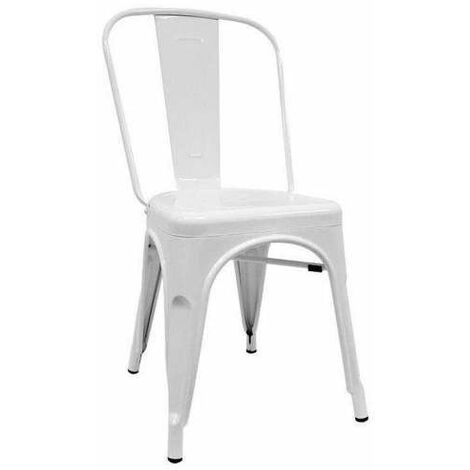 Silla de metal en acabado blanco, 86 cm(alto)44 cm(ancho)47 cm(largo)